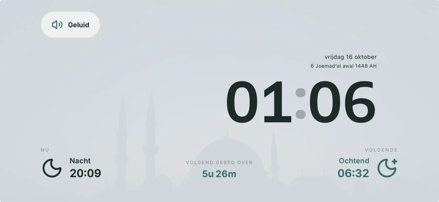 Standby-klok, lichte weergave